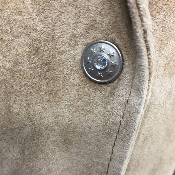 Suede Jacket Beige Brown Southwestern Cervelle Leather Sz Large - Picture 4 of 11